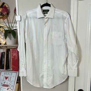Lauren Ralph Lauren Men's White button down Dress Shirt  size 16 sleeve 32/33